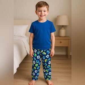 Carter’s Boys Pajama Pants Size 8 Sports Ball Print Blue Green Lounge Sleep